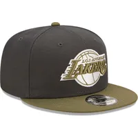 Men's New Era Charcoal/Olive Los Angeles Lakers Two-Tone 9FIFTY - Snapback Hat