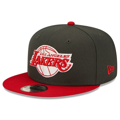 Casquette New Era Charcoal Los Angeles Lakers Steel Clouds Two-Tone Color Pack pour homme - Casquette 9FIFTY Snapback