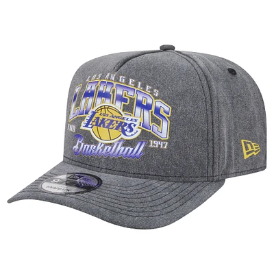 Casquette snapback pré-courbée 9FIFTY des Los Angeles Lakers de New Era pour homme, couleur anthracite