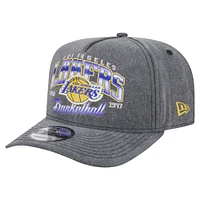 Casquette snapback pré-courbée 9FIFTY des Los Angeles Lakers de New Era pour homme, couleur anthracite