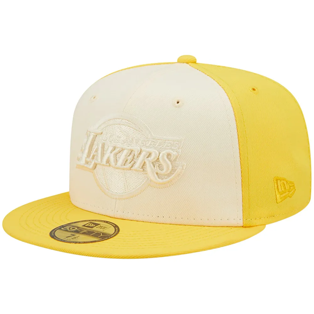 Men's Los Angeles Lakers New Era Purple Tri-Tone 59FIFTY Fitted Hat