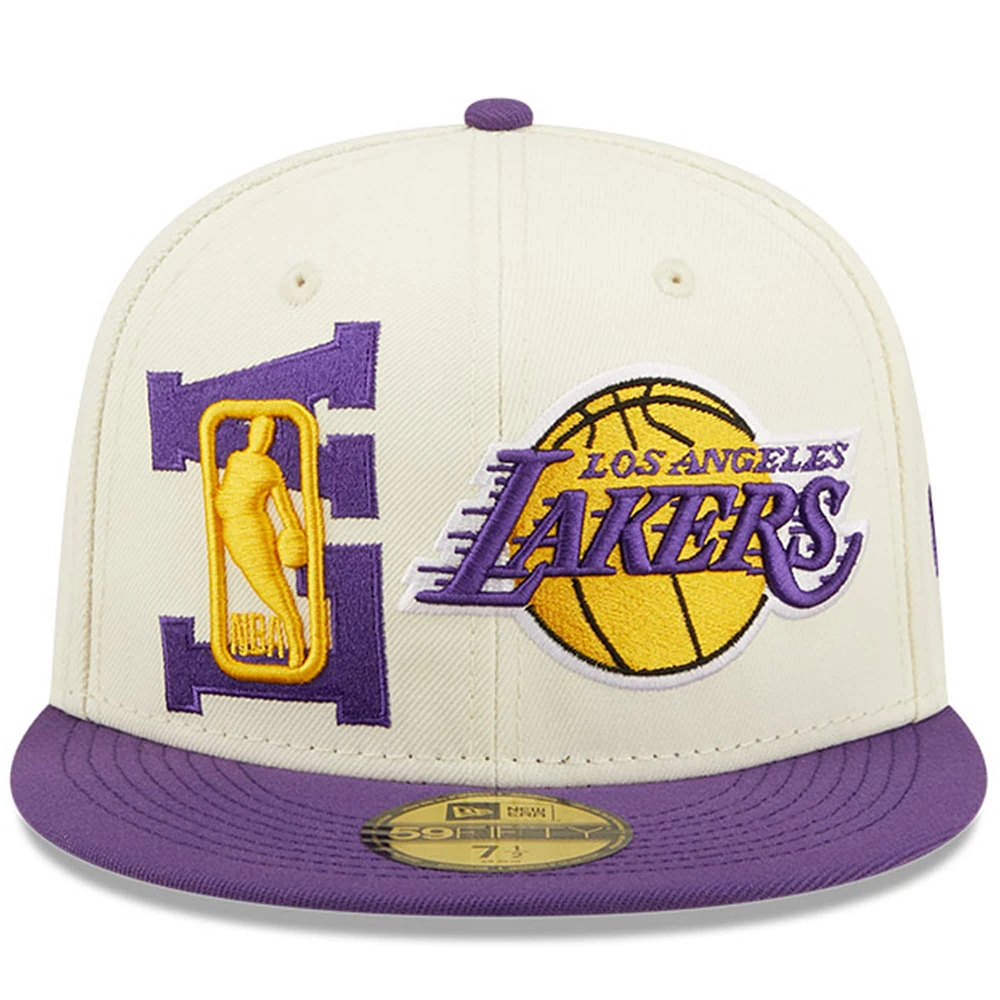 Men's New Era Cream/Purple Los Angeles Lakers