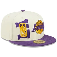 Men's New Era Cream/Purple Los Angeles Lakers