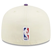 Men's New Era Cream/Purple Los Angeles Lakers