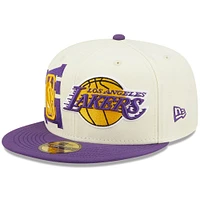 Men's New Era Cream/Purple Los Angeles Lakers