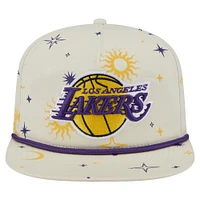 Men's New Era Cream Los Angeles Lakers Lunar Golfer Snapback Hat