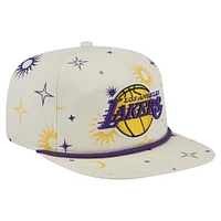 Men's New Era Cream Los Angeles Lakers Lunar Golfer Snapback Hat