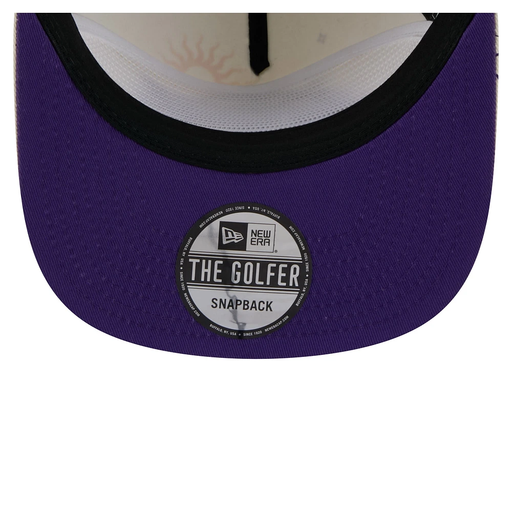 Men's New Era Cream Los Angeles Lakers Lunar Golfer Snapback Hat
