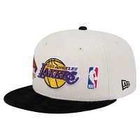 Men's New Era Cream Los Angeles Lakers Two-Tone 9FIFTY Snapback Hat