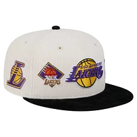 Men's New Era Cream Los Angeles Lakers Two-Tone 9FIFTY Snapback Hat