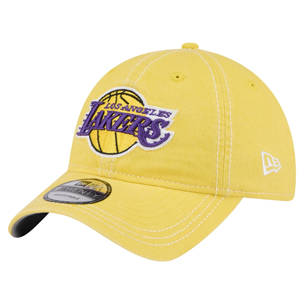 Men's New Era  Gold Los Angeles Lakers Pigment Dyed 9TWENTY Adjustable Hat