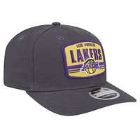 Casquette réglable New Era Graphite Los Angeles Lakers Team Elevated Patch 9SEVENTY pour hommes