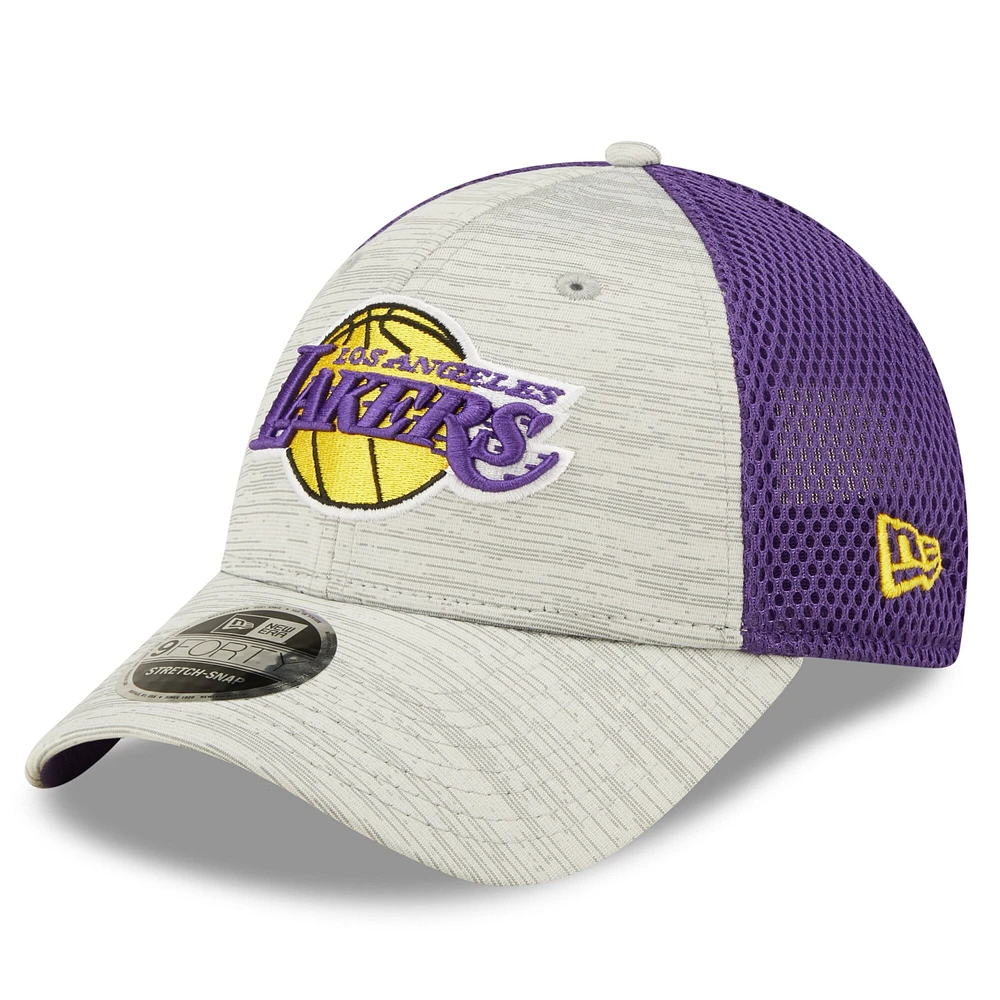 Men's New Era Gray/Purple Los Angeles Lakers Active 9FORTY Snapback