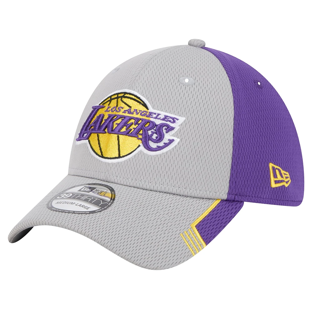 Casquette flex 39THIRTY Active Trim New Era pour hommes, gris/violet, Los Angeles Lakers