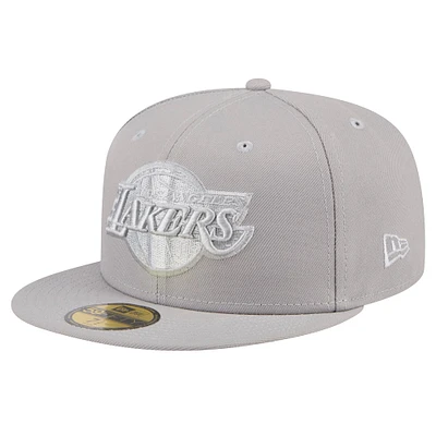 Men's New Era Gray Los Angeles Lakers Color Pack 59FIFTY Fitted Hat