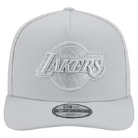 Men's New Era  Gray Los Angeles Lakers Colorpack A-Frame Pinch Front 9FIFTY Snapback Hat