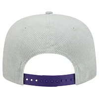 Men's New Era Gray Los Angeles Lakers Throwback Corduroy Golfer Snapback Hat