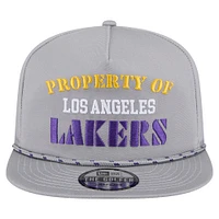 Men's New Era Gray Los Angeles Lakers Throwback Property Of Golfer Snapback Hat