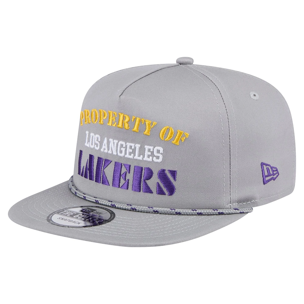 Men's New Era Gray Los Angeles Lakers Throwback Property Of Golfer Snapback Hat