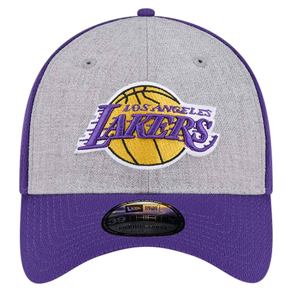 Men's New Era Heather Gray/Purple Los Angeles Lakers Two-Tone 39THIRTY Flex Hat