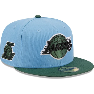 Men's New Era Light Blue/Green Los Angeles Lakers Two-Tone 59FIFTY Fitted Hat