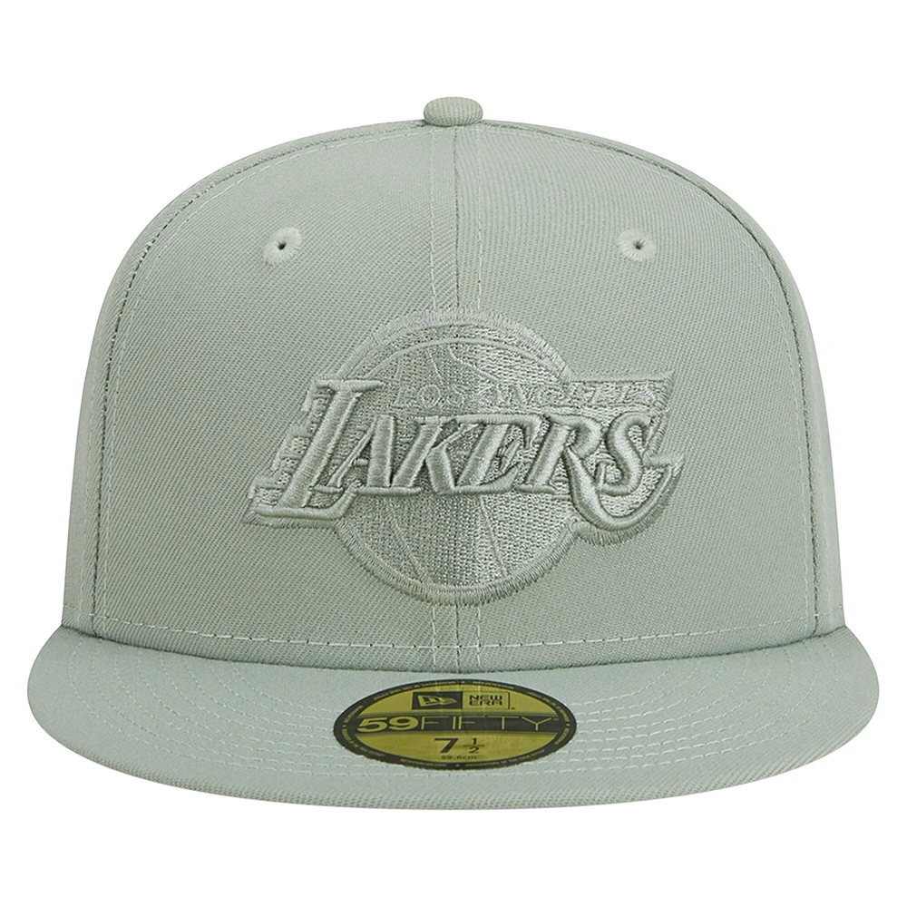 Men's New Era Light Green Los Angeles Lakers Sage Color Pack 59FIFTY Fitted Hat