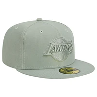 Men's New Era Light Green Los Angeles Lakers Sage Color Pack 59FIFTY Fitted Hat