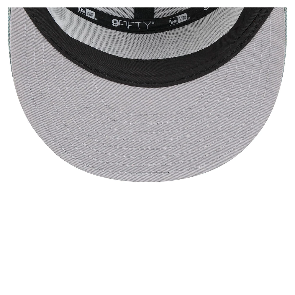 Men's New Era Los Angeles Lakers Adventure Denim Split Panel 9FIFTY Snapback Trucker Hat