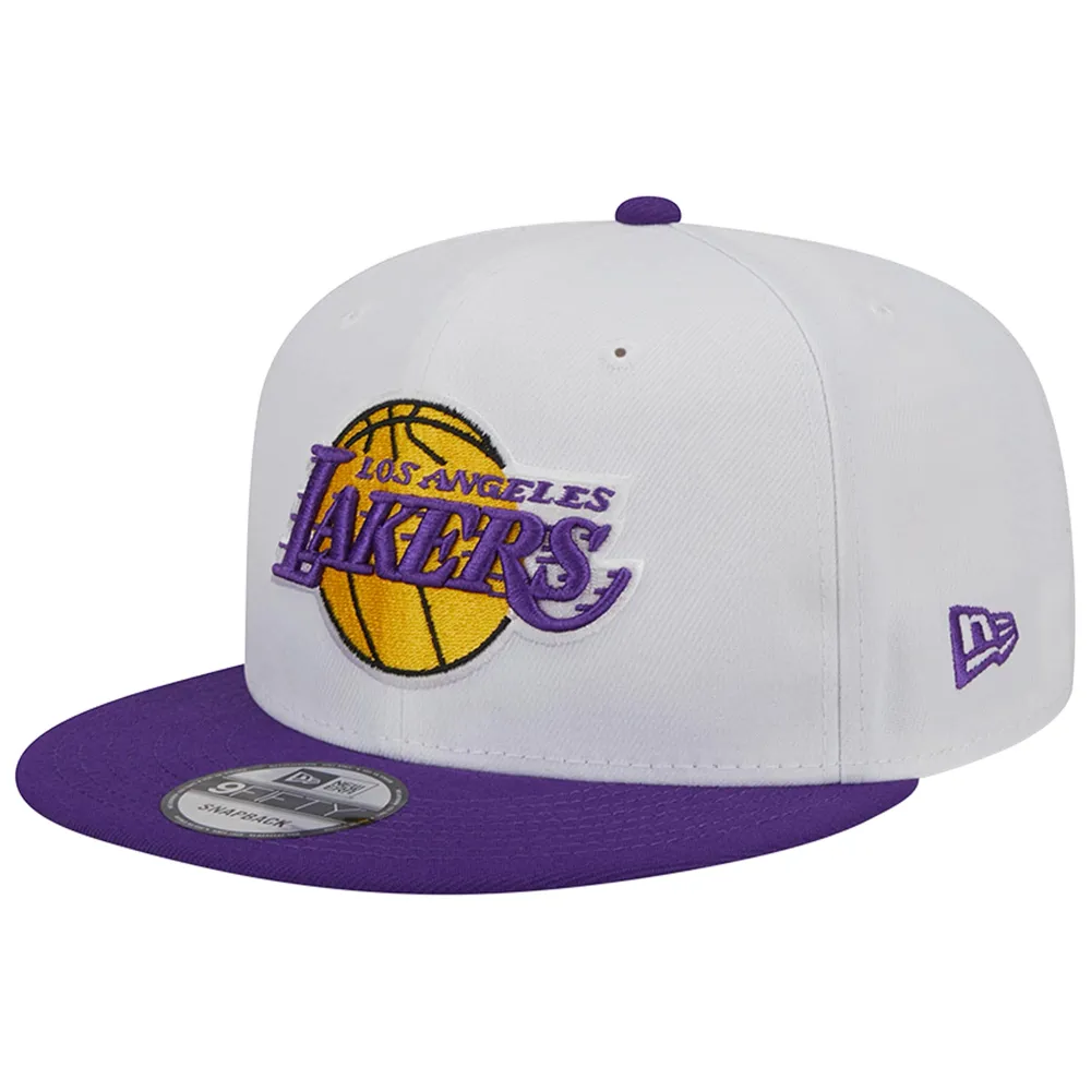 New Era Men's New Era Los Angeles Lakers White/Purple Team Mascot  Undervisor 9FIFTY Snapback Hat