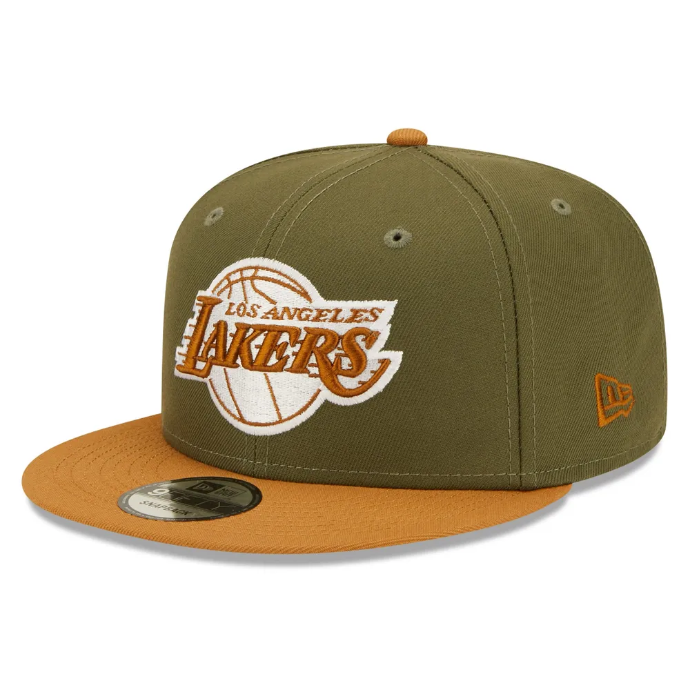 New Era Los Angeles Lakers Hat Snapback Olive Green Brown 9FIFTY