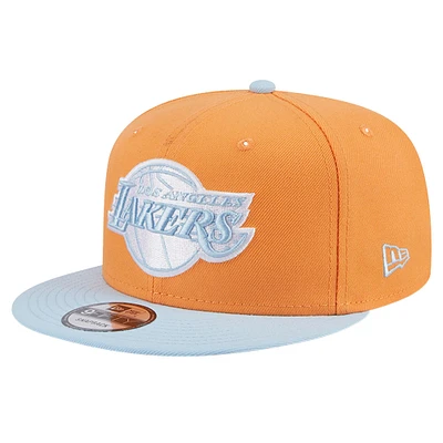 Pack de couleurs bicolores 9FIFTY Snapback pour hommes New Era orange/bleu clair Los Angeles Lakers