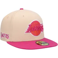 Men's New Era Orange/Pink Los Angeles Lakers Passion Mango 59FIFTY Fitted Hat