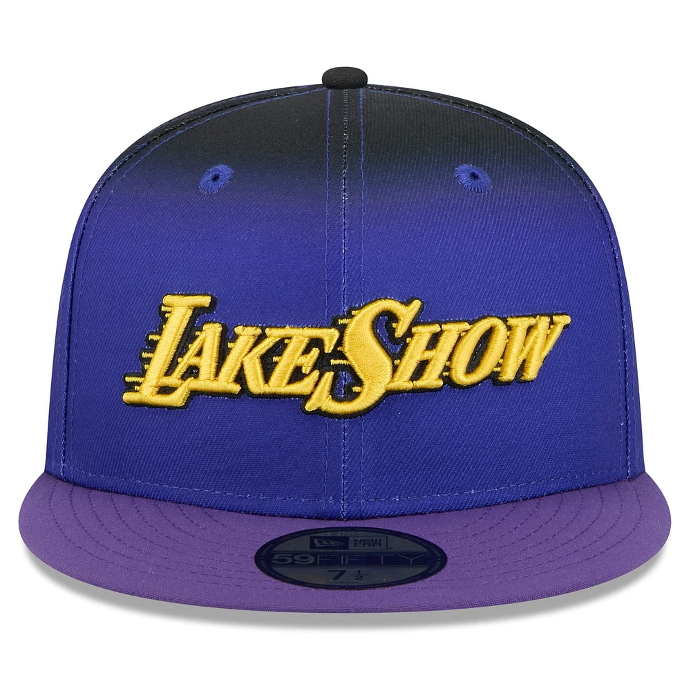 Men's New Era Purple/Black Los Angeles Lakers 2024/25 City Edition 59FIFTY Fitted Hat