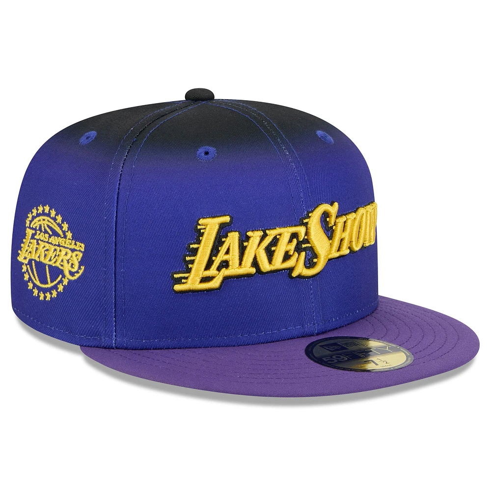 Casquette ajustée 59FIFTY Los Angeles Lakers 2024/25 City Edition pour homme New Era violet/noir