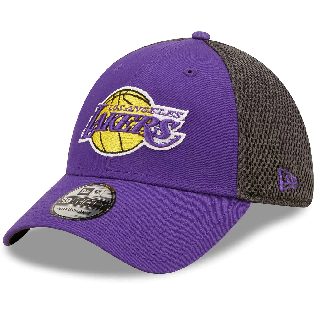 Men's New Era Purple/Charcoal Los Angeles Lakers Team Neo 39THIRTY Flex - Hat