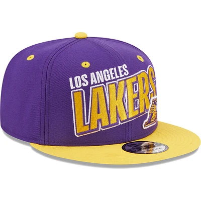 Casquette Snapback 9FIFTY Stacked Slant 2-Tone Los Angeles Lakers New Era violet/doré pour homme