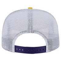 Men's New Era Purple/Gold Los Angeles Lakers Throwback Dye Golfer Snapback Hat