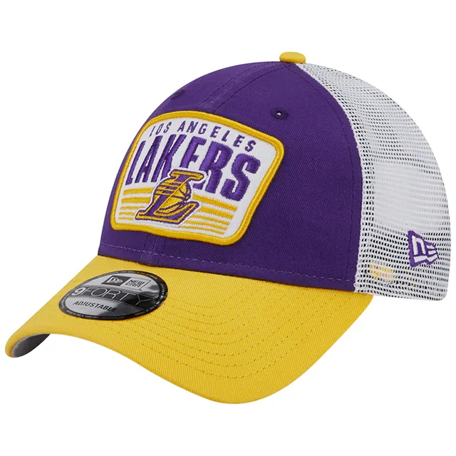 Mitchell & Ness Men's White and Purple Los Angeles Lakers 1985 NBA World  Champions Hardwood Classics Snapback Adjustable Hat