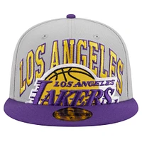 Casquette ajustée 59FIFTY New Era violet/gris des Los Angeles Lakers Tip-Off pour hommes