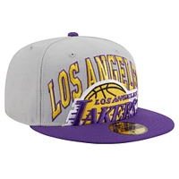 Casquette ajustée 59FIFTY New Era violet/gris des Los Angeles Lakers Tip-Off pour hommes