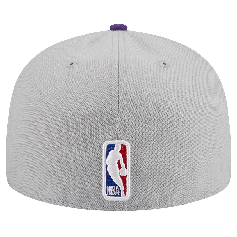 Casquette ajustée 59FIFTY New Era violet/gris des Los Angeles Lakers Tip-Off pour hommes