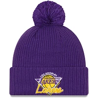 Casquette New Era pour homme Los Angeles Lakers 2021 NBA Tip-Off pour homme - Bonnet en tricot à revers avec pompon couleur de l'équipe