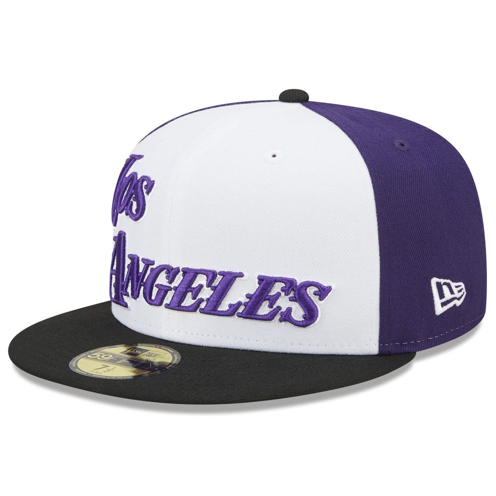 New Era Men's 2021-22 City Edition Los Angeles Lakers Purple 59FIFTY Fitted Hat, Size 7 3/4