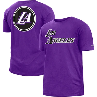 T-shirt en jersey brossé pour homme New Era Los Angeles Lakers 2022/23 City Edition violet