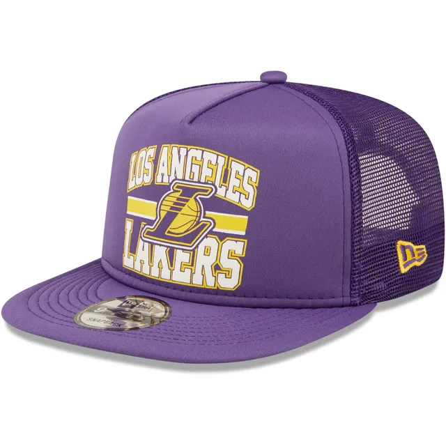 Men's New Era Purple Los Angeles Lakers Hazy Trucker 9FIFTY Snapback Hat