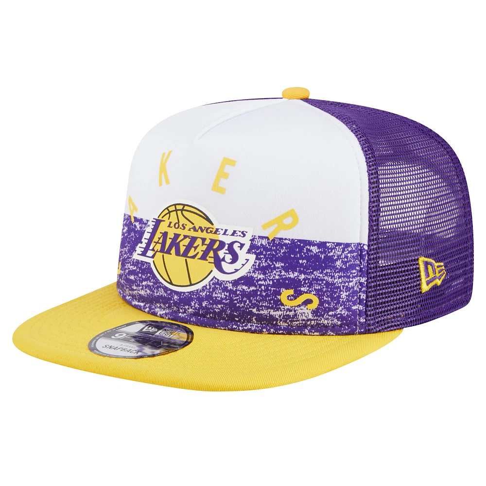 Casquette Snapback 9FIFTY New Era pour hommes des Los Angeles Lakers Arch A-Frame Trucker