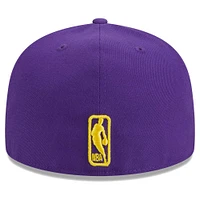 Casquette ajustée 59FIFTY violette Los Angeles Lakers Big Arch Text pour homme New Era