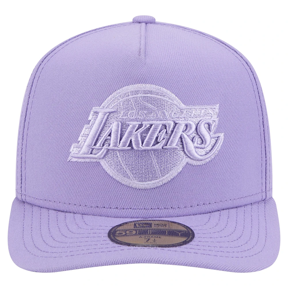 Men's New Era  Purple Los Angeles Lakers Colorpack A-Frame Pinch Front 59FIFTY Fitted Hat