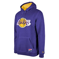 Men's New Era  Purple Los Angeles Lakers Corduroy Applique Pullover Hoodie