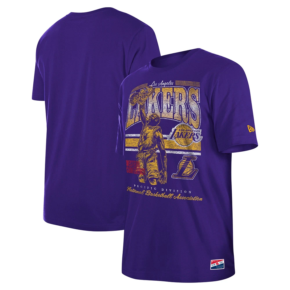 T-shirt oversize violet délavé aux enzymes Los Angeles Lakers New Era pour homme